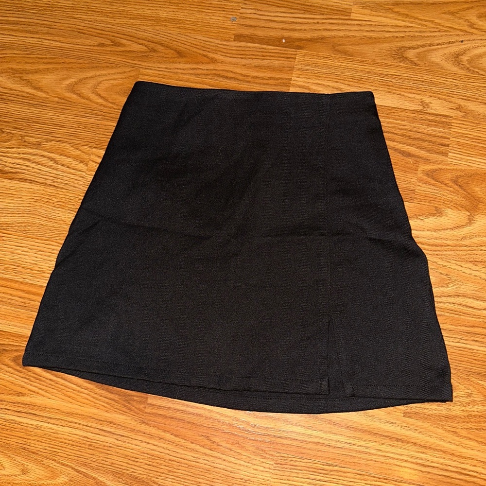 Black ultra high rise mini skirt